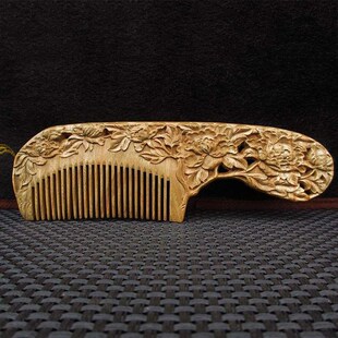 Argentina green sandalwood combB whole wood antique double-s