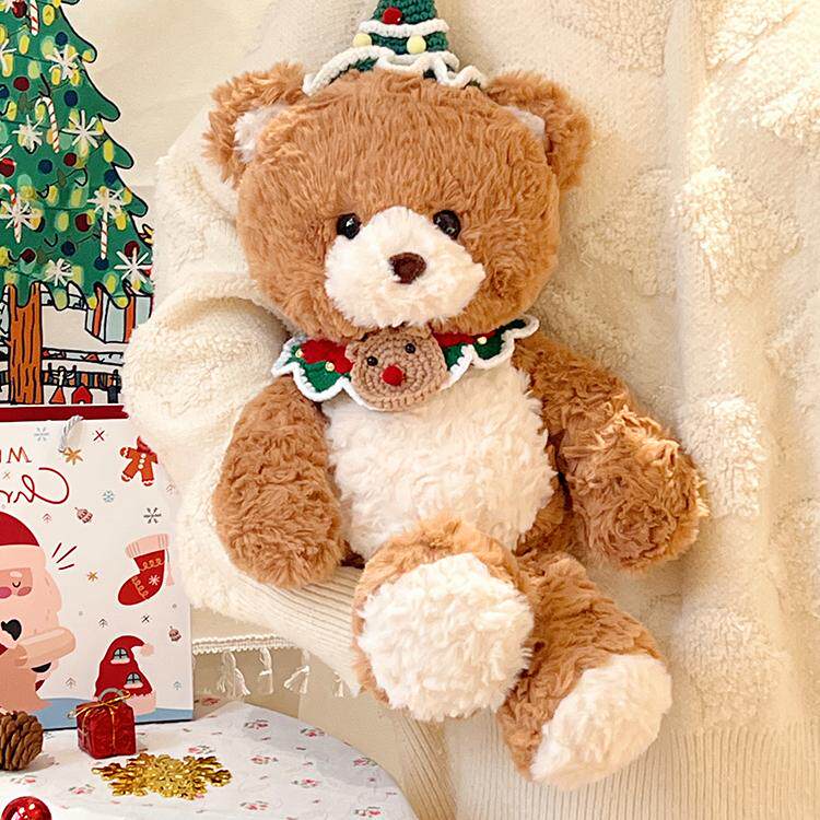 圣诞小熊玩偶狐狸娃娃睡觉抱枕女