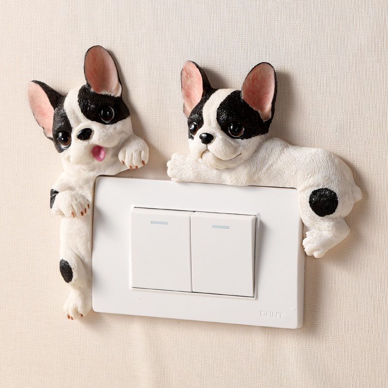 树脂动物3d立体插座贴可