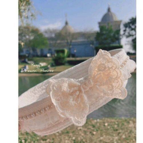 蕾丝花边复古收纳筐收纳盒蝴蝶结珍珠饰品化妆品收纳筐可爱高颜值