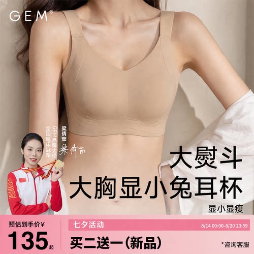 GEM无钢圈兔耳杯显瘦显小内衣