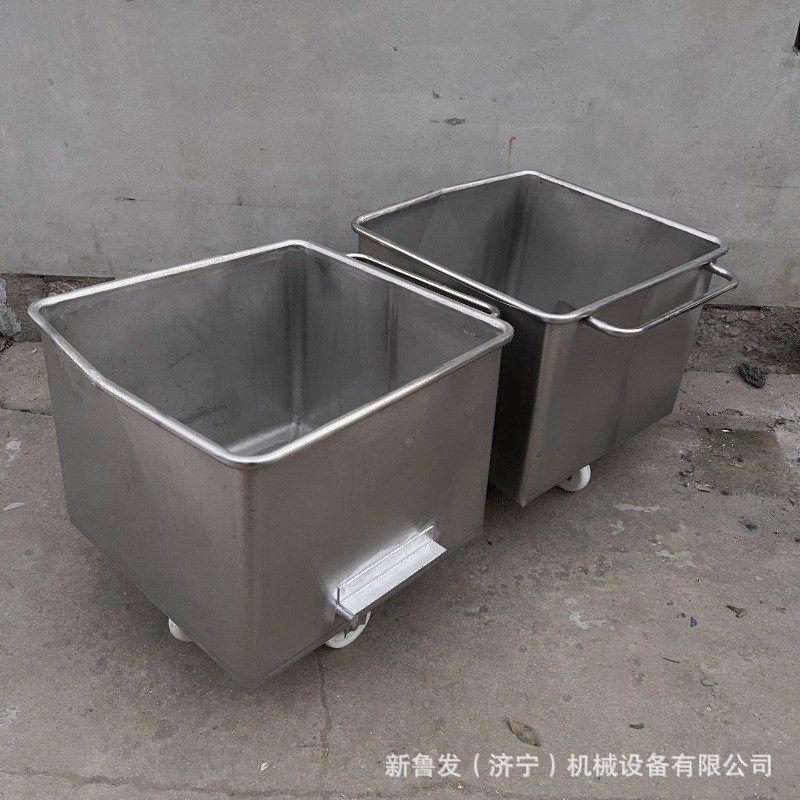 定制304不锈钢料斗车肉料车2z00升不锈钢周转车肉馅香肠料斗车