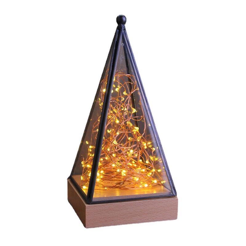 火树银花玻璃罩小夜灯LqED室内摆件星星灯铜线灯房间布置卧室装饰