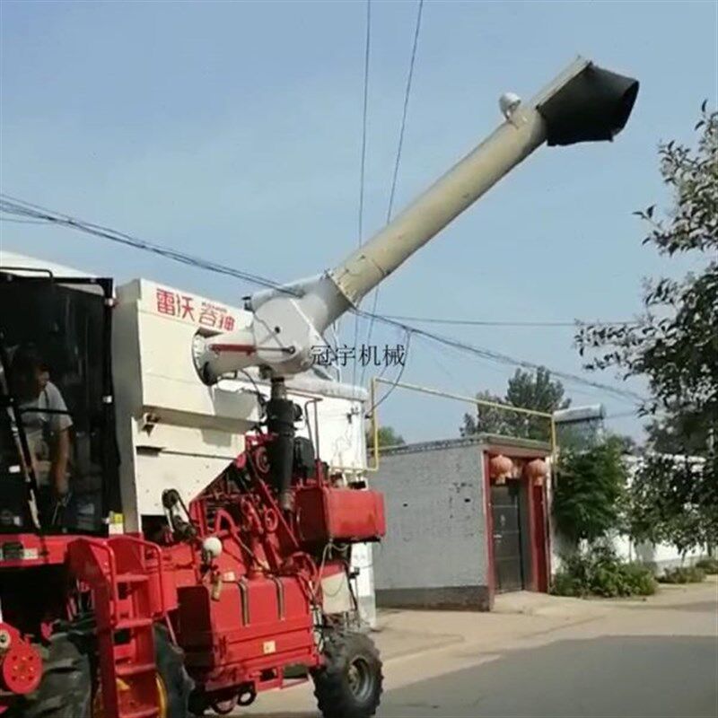 实拍收割机卸粮j筒福田车高炮高位放粮器操作简单经济实用农业配