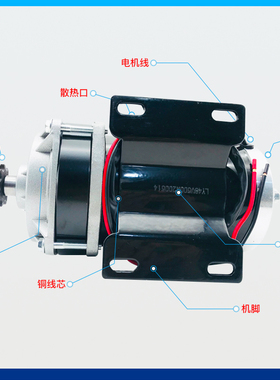 羚鹰24V36V48Vn500W800W电动车 改装三轮车永磁减速有刷电机马达