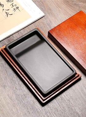 高档安徽歙砚《经素n砚绘》天然原石砚台书法画小楷中楷大楷老典