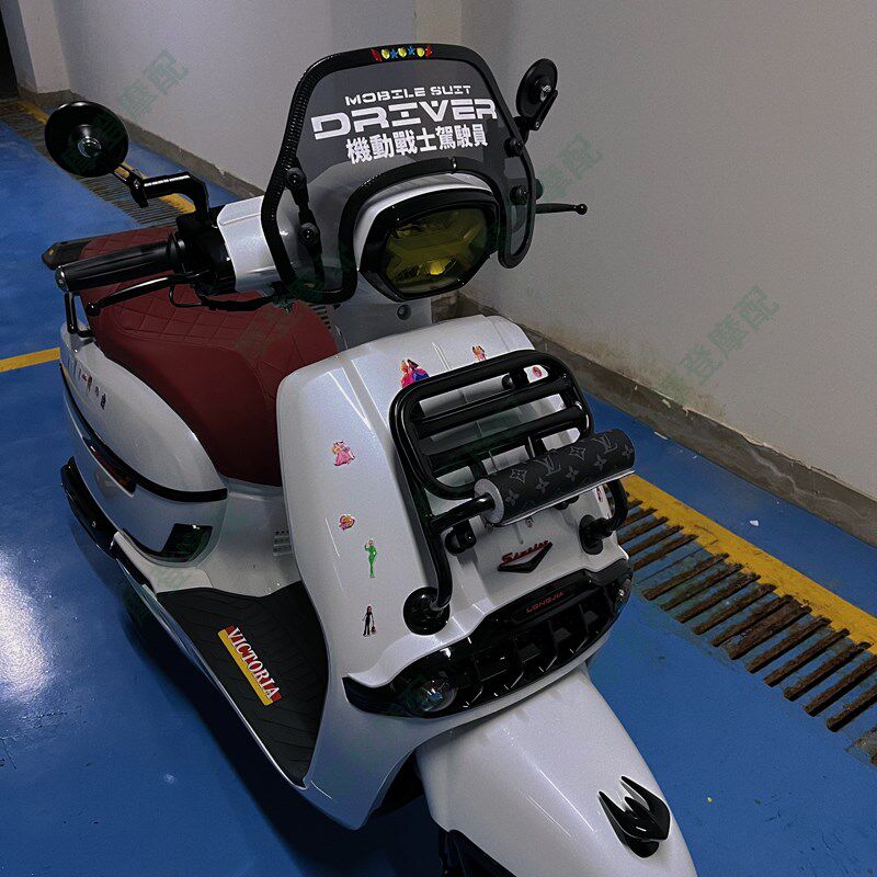 适用赛科龙RT150E米兰摩托车改装件蓝光防眩P目复古反光倒车后视