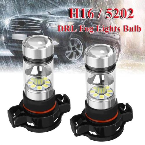 2Pcs Super Bright H16 LED Bulb 5202 100W DRL Driving F.og Li