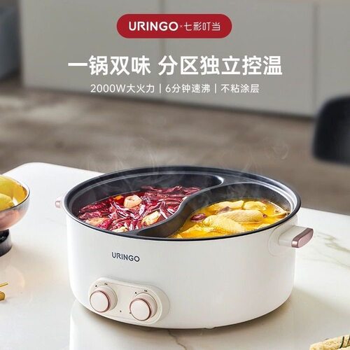 鸳鸯电蒸锅电火锅多功能家用6升大E容量一体锅专用分区控温电煮锅
