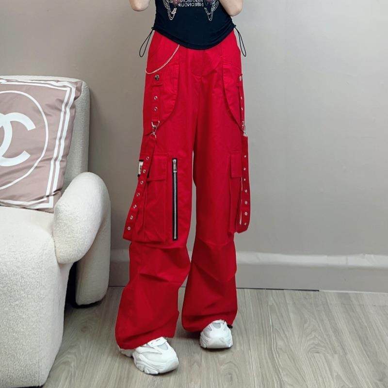 夏季新款百搭工装裤男女同款飘带裤时尚宽松广场舞曳步舞跳舞裤子