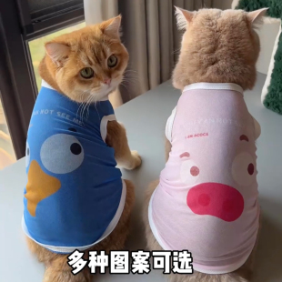 猫咪衣服夏天薄款网纱背心小狗狗凉凉衣宠物金渐层布偶帅气公猫服