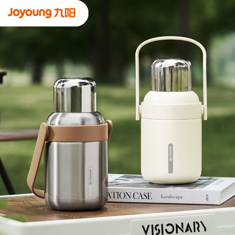 九阳保温杯大容量水杯316L不锈钢户外随享杯高颜值双饮杯女全钢盖,餐饮具,保冷/保温杯,淘宝优惠券,粉丝福利购,淘宝优惠卷