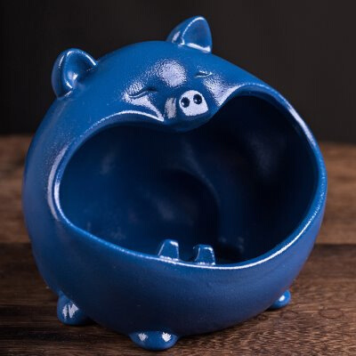 家用卡通猫烟灰缸可爱创意陶瓷大烟缸个性客厅潮流车载防风防飞灰