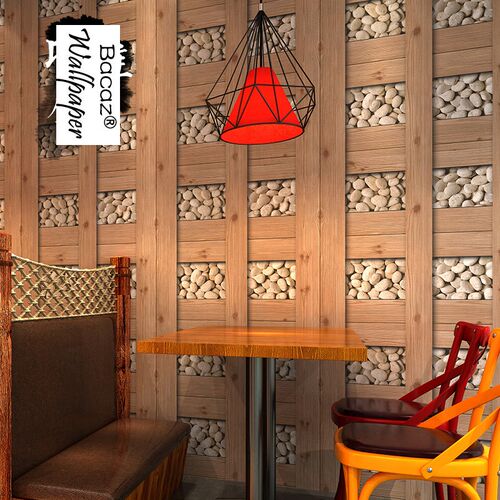 Chinese stgyle 3d wood grain wood boards Vinyl wallpaper Rol