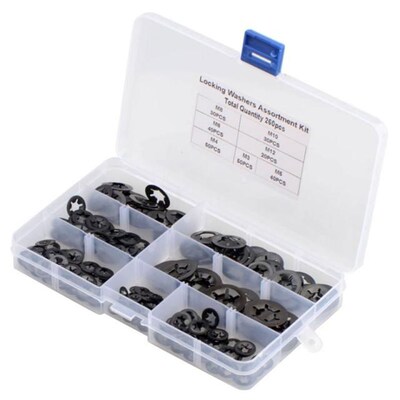 260PCS/Set Metal Starlock Push-on LockJing Washer Fastener S