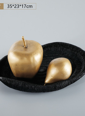 简约现代客厅电视柜水果s装饰品摆件样板房茶几苹果梨模型软装摆
