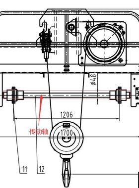 河南卫华起重 15T欧式葫芦双小车传动轴 ?48-1200