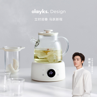 olayks立时全玻璃养生壶家用多功能办公室小型纯玻璃恒温煮茶烧水
