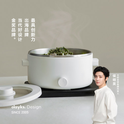 olayks立时0涂层304不锈钢电火锅