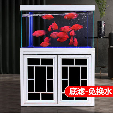 超白鱼缸客厅小型水族箱家用懒人免换水底滤中大型长方形鱼缸玻璃