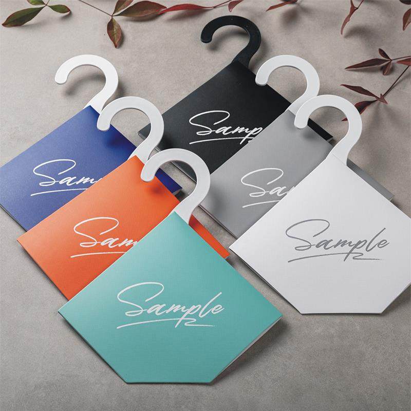 14cm菱形纺织面料挂卡通用现货中性布样挂钩sample三角布料吊卡头