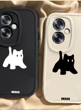 适用OPPOA2手机壳A2pro硅胶A2X新款A2M全包A8防摔A83卡通F9可爱F11防滑F19pro+男女时尚潮流网红黑白猫