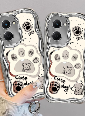 适用VIVOY3手机壳Y30G电镀奶油Y31S全包Y32T防摔Y33E时尚Y35M+创意Y36i/C可爱Y37pro高级m标准版简约狗爪猫咪