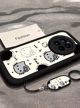 适用华为Mate50手机壳50E新款50Pro硅胶50RS全包50RS保时捷设计防摔外壳网红爆款时尚动漫新年小众黑色KT猫