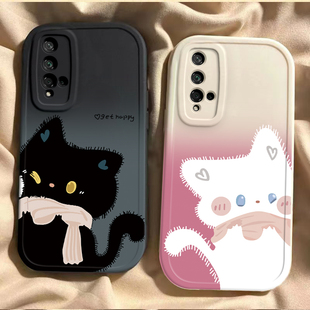 适用华为荣耀20新款 20A畅玩20proX20可爱X20SEins风防摔黑白猫咪 20s手机壳20i全包20pro软硅胶v20畅玩20爆款