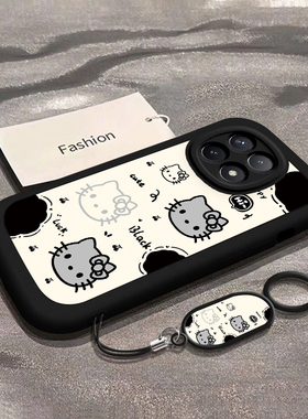 适用红米K50/K60/K70/K80/K90手机壳Pro新款电竞版硅胶至尊冠军版全包Promax防摔E网红ultra时尚卡通黑色KT猫