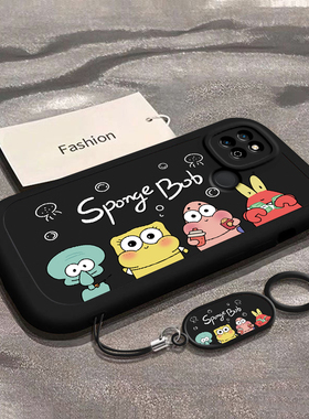 适用荣耀play3/4T/5/6/7/8T/9T手机壳4T软硅4Tpro全包5Tpro活力版新款6C6Tplay7Tpro防摔Play9C可爱海绵宝宝