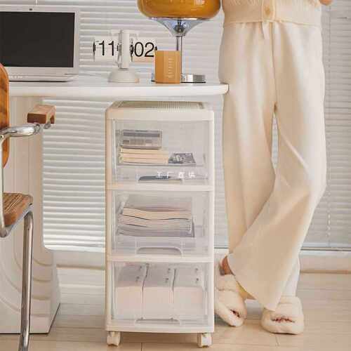 A5L抽屉式桌下收纳柜箱办公室文件多层塑料夹缝储物柜子加厚置物