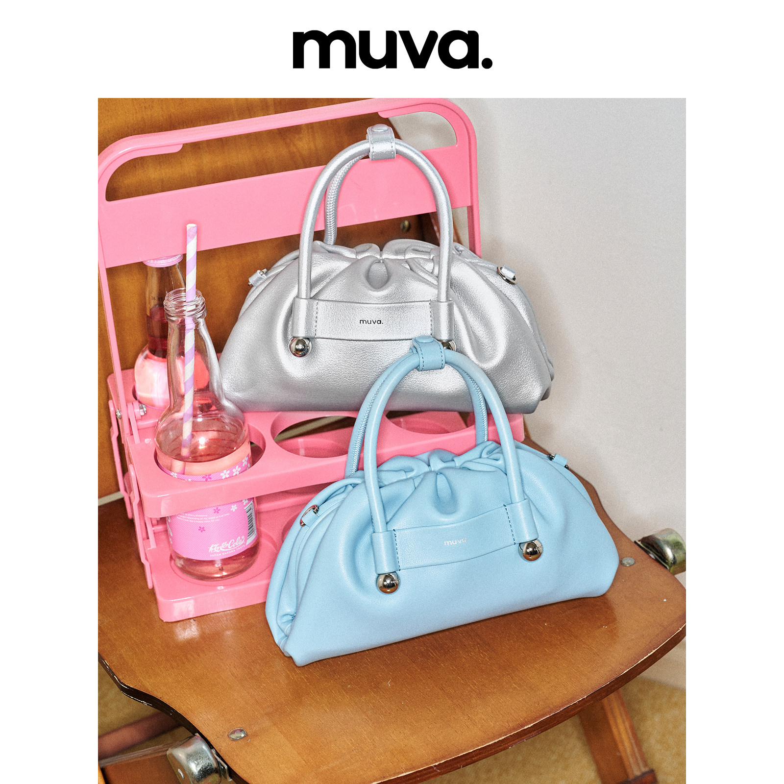 【烈儿宝贝直播间】MUVA褶皱云朵手提包单肩斜挎包外出精致高级感,箱包皮具/热销女包/男包,通用款女包,淘宝优惠券,粉丝福利购,淘宝优惠卷