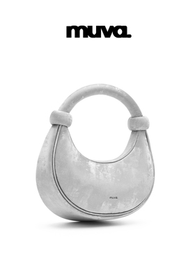 MUVA新国风缎面珠珠包手提包女斜挎包原创月牙包小众设计2024新款