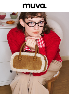 【猫儿专属】MUVA棉花糖珠珠手提包秋冬可斜挎单肩可爱复古休闲