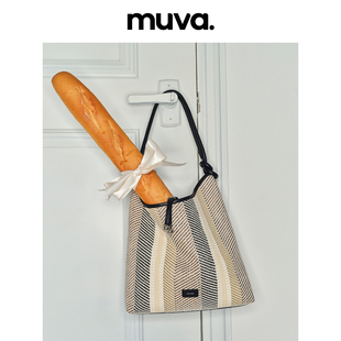 MUVA夏日轻便托特包度假草编包小众设计大容量