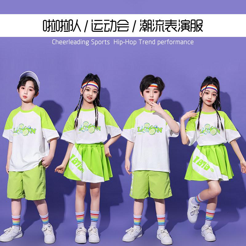 小学生运动会开幕式表演服男童啦啦操合唱团表演服幼儿园班服女童