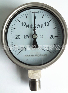 不锈钢膜盒压力表 YE-100BF 不锈钢微压表 膜盒式压力表100 径向