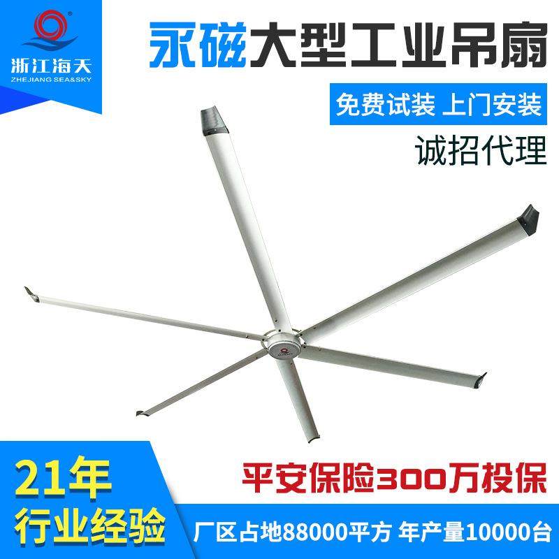90寸大型永磁工业吊扇车间工厂大型风扇6页8页7.3米吊顶工厂吊扇