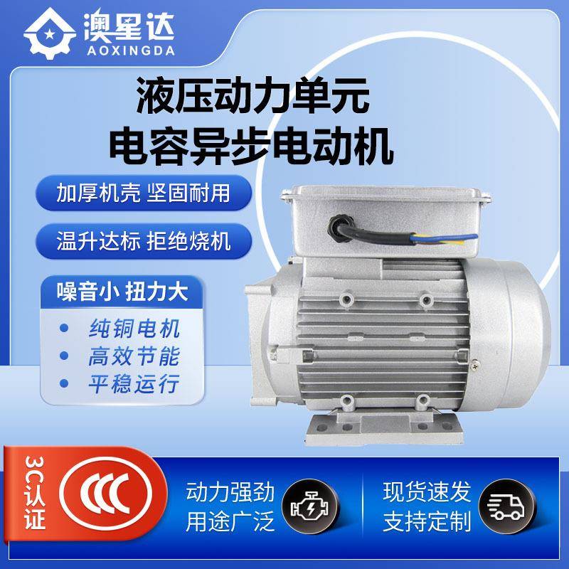 液压动力单元电容启动异步电动机液压油泵内轴马达内插水泵电机