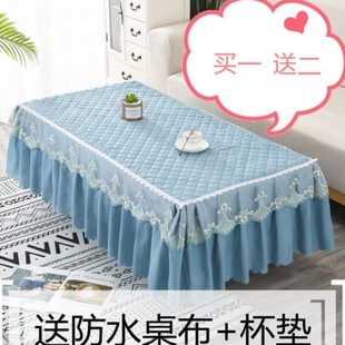 电视柜客厅餐桌家用防滑套蕾丝 茶几桌布防尘加厚布艺长方形罩欧式