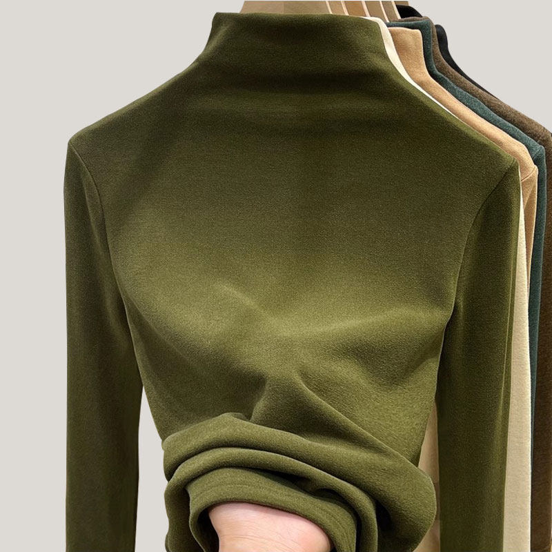 半高领德绒内搭打底衫女