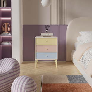 独也/Montana床头柜现代极简北欧奶油风多巴胺边柜卧室定制家具