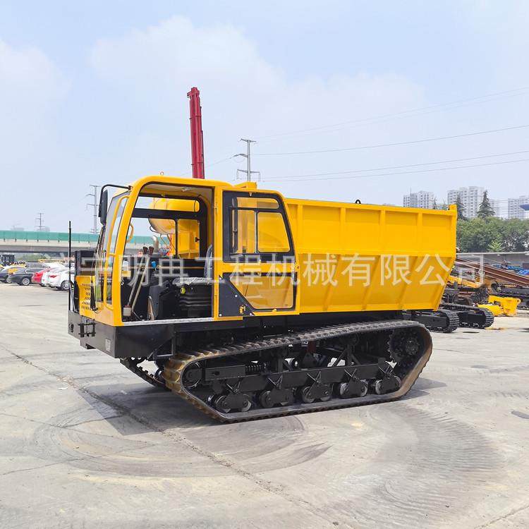 农田改造专运履带式运输车 泥泞沼泽地橡胶带自卸车柴油动力强劲