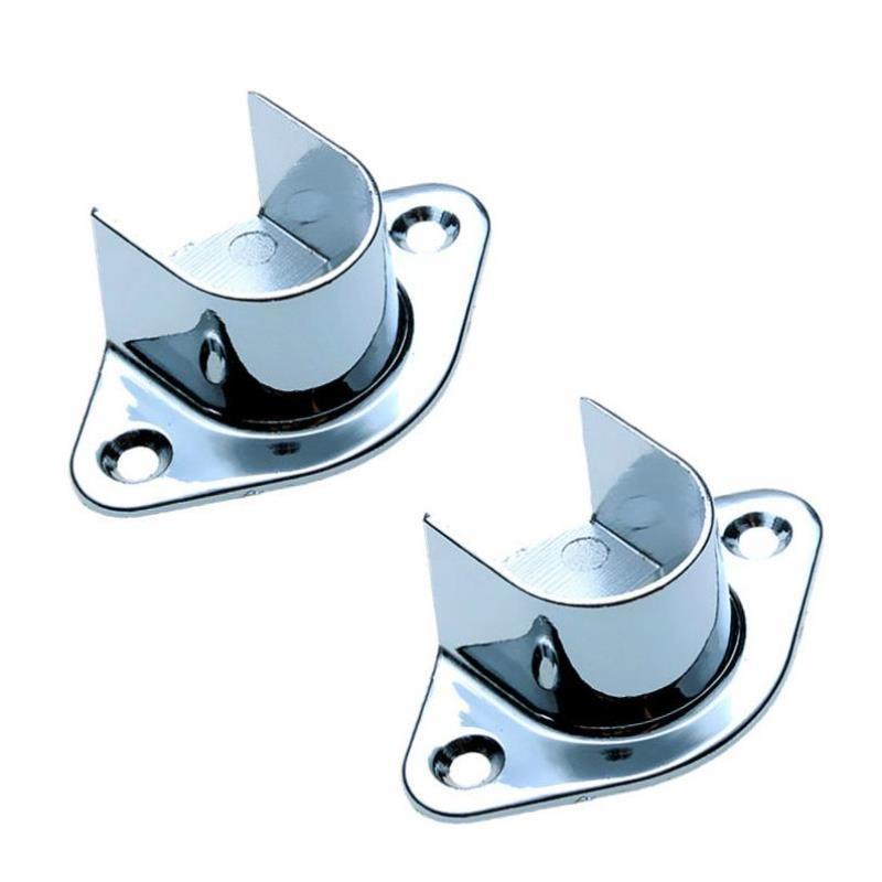 极速锌合金不锈钢圆管挂衣杆衣柜配D件浴帘杆固定法兰双杆毛巾支