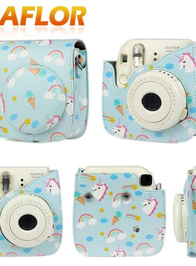 PU Leather Proktective Bag Rainbow Unicorn Ins Camera Case W
