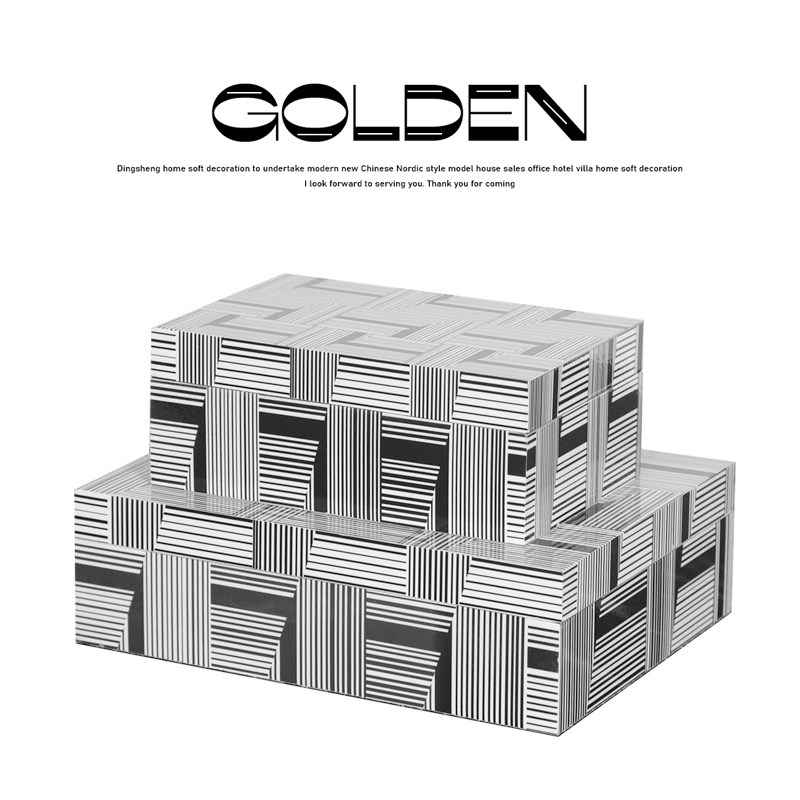 现代简约黑白条纹木质首饰收纳盒相框托盘样板间T衣帽间梳妆台摆,家居饰品,饰品盒,淘宝优惠券,粉丝福利购,淘宝优惠卷