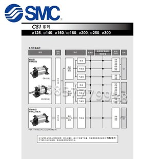 16C0 200 CDS2BN125 300 150 140 100 SMC标准气缸CS2BN