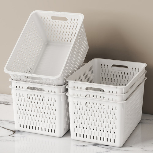 零食杂物收纳箱玩具整理筐家用橱柜置物篮子储物塑料箱厨房桌面盒