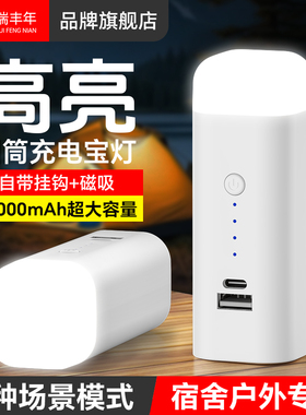 充电宝灯宿舍学习迷你小夜灯多功能手电筒户外便携超长续航小台灯
